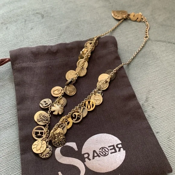 Gold Tone Chain Link Charm Necklace - Picture 4 of 4